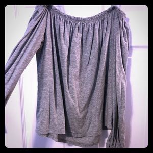 Shoulder cut long sleeve top